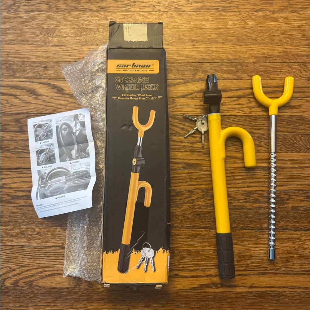 CARTMAN vehicle steering wheel lock. 
It is designed as an anti-theft security